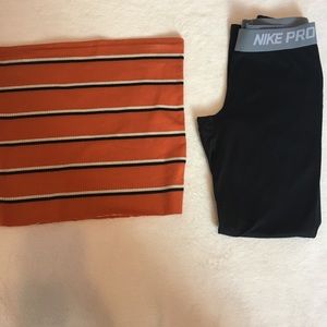 Nike pro leggings and tube top